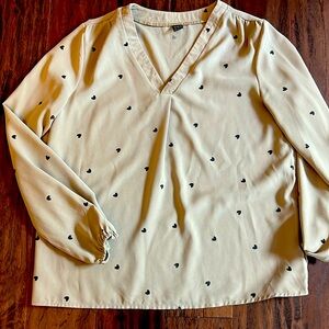 SHEIN v neck heart blouse